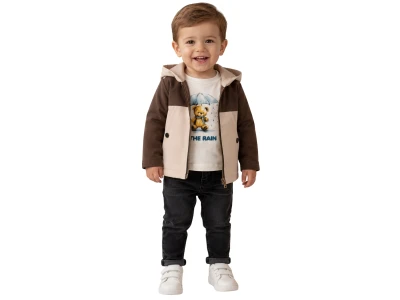 Toptan NOWA Cepli Şapkalı Ceketli Erkek Bebe Üçlü Takım  - Toptan Çocuk Giyim Beniz Kids