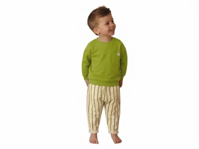 Toptan JUMİ Cepli Şardonsuz 3 İp Erkek Takım YEŞİL - Beniz Bebe