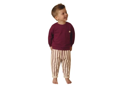 Toptan JUMİ Cepli Şardonsuz 3 İp Erkek Takım BORDO - Beniz Bebe