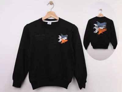 Toptan WENGE KİDS Changes Baskılı Erkek Sweat  - Toptan Çocuk Giyim Beniz Kids