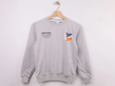 Toptan WENGE KİDS Changes Baskılı Erkek Sweat  GRİ - Beniz Bebe