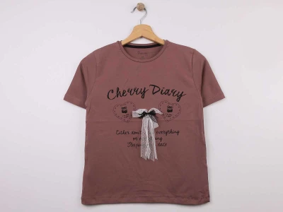 Cherry Baskılı Kız Tişört