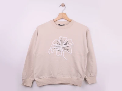 Çiçek Baskılı Kız Sweat