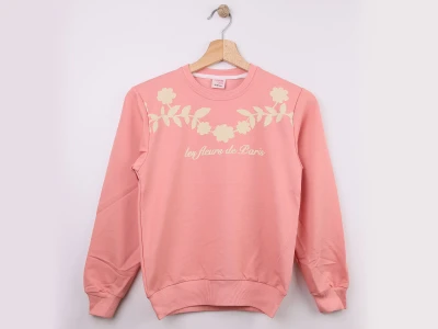 Toptan WENGE KİDS Çiçek Baskılı Kız Sweat  - Toptan Çocuk Giyim Beniz Kids
