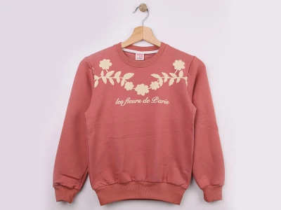 Toptan WENGE KİDS Çiçek Baskılı Kız Sweat  GÜLKURUSU - Beniz Bebe