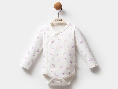 Çiçek Desenli Kız Bebe Çıtçıtlı Badi