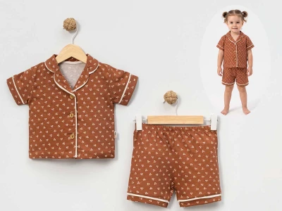 Çiçek Desenli Kız Bebe Pijama Takım