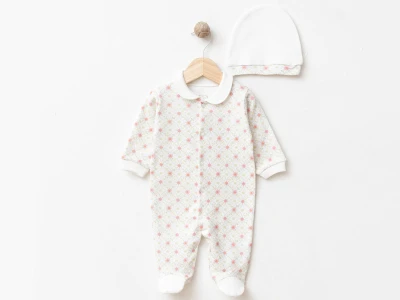Çiçek Desenli Kız Bebe Tulum 