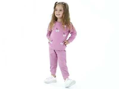 Toptan BICIR KİDS Çiçek Desenli Kız Takım  - Toptan Çocuk Giyim Beniz Kids