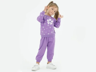 Toptan BICIR KİDS Çiçek Desenli Kız Takım - Toptan Çocuk Giyim Beniz Kids