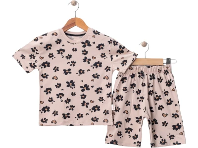 Çiçek Desenli Pijama Kız Takım