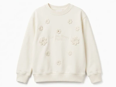 Toptan İ-CAN Çiçek Detaylı Kız Sweat - Toptan Çocuk Giyim Beniz Kids