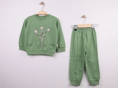 Toptan FEELY KİDS Çiçek Nakışlı Kız Takım - Toptan Çocuk Giyim Beniz Kids