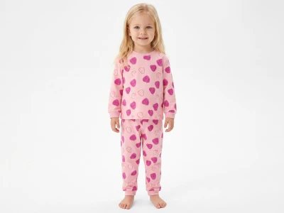 Toptan İSOBEL Çilek Desenli Kız Süprem Pijama Takım - Toptan Çocuk Giyim Beniz Kids