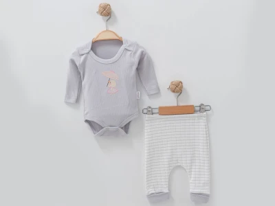 Toptan NAYINOM Civciv Baskılı Bebe Takım  - Toptan Çocuk Giyim Beniz Kids