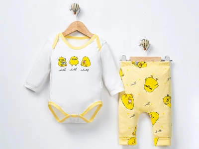Civciv Baskılı Unisex Bebe Takım