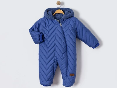 Toptan CRİSPY Kozmonot Çizgi Desenli Erkek Bebe Mont  İNDİGO - Beniz Bebe