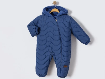 Toptan CRİSPY Kozmonot Çizgi Desenli Erkek Bebe Mont  İNDİGO - Beniz Bebe