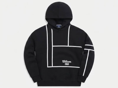 Toptan CMK Çizgi Desenli Kapşonlu 3 İp Şardonlu Erkek Sweat  SİYAH - Beniz Bebe