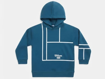 Toptan CMK Çizgi Desenli Kapşonlu 3 İp Şardonlu Erkek Sweat  MAVİ - Beniz Bebe