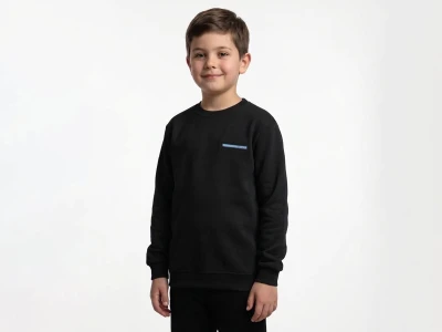 Toptan TANEM KİDS Çizgi Detay Erkek Çocuk Sweat SİYAH - Beniz Bebe