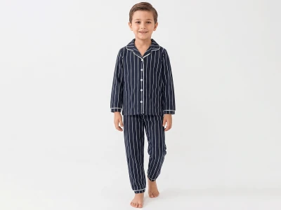 Çizgili Düğmeli Erkek Pijama Takım 