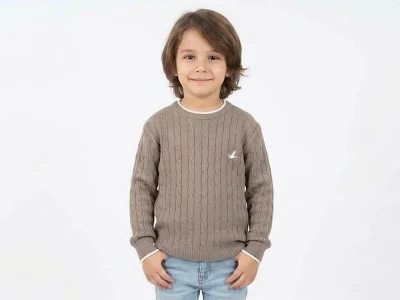 Toptan METEX Çizgili Erkek Çocuk Sweat GRİ - Beniz Bebe