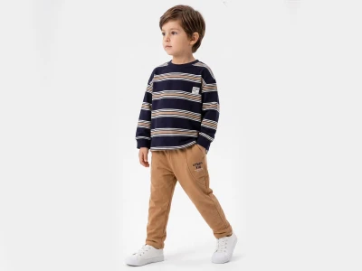 Toptan VOVİDO Çizgili Erkek Takım - Toptan Çocuk Giyim Beniz Kids
