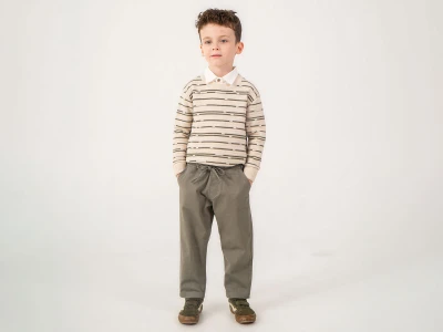 Toptan LESSOTTO Çizgili Trikolu Üçlü Erkek Takım - Toptan Çocuk Giyim Beniz Kids