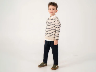 Toptan LESSOTTO Çizgili Trikolu Üçlü Erkek Takım - Toptan Çocuk Giyim Beniz Kids
