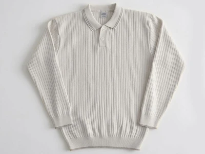 Toptan METEX Çizgili Yakalı Düğmeli Triko Erkek Sweat  GRİ - Beniz Bebe
