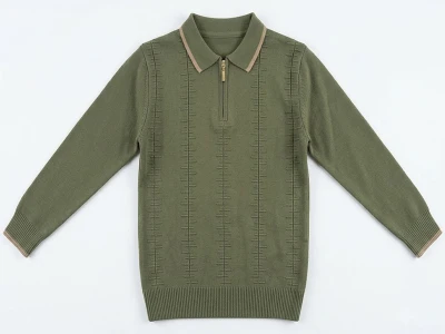 Toptan METEX Çizgili Yakalı Fermuarlı Triko Erkek Sweat  - Toptan Çocuk Giyim Beniz Kids