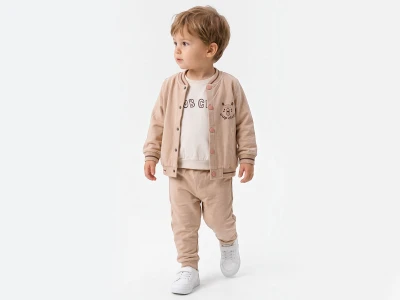 Toptan BAM-BİNO Clup Baskılı Hırkalı Üçlü Erkek Takım - Toptan Çocuk Giyim Beniz Kids