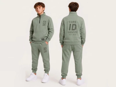 Toptan KOSKA Core Baskılı Şardonlu 3 İp Erkek Takım YEŞİL - Beniz Bebe
