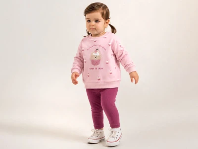 Toptan ÇITIR KİDS Cupcake Desenli Kız Bebe Takım  - Toptan Çocuk Giyim Beniz Kids