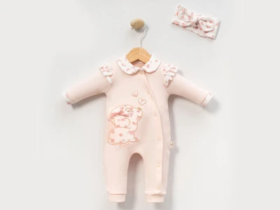 Toptan CAYZEN Cute Baskılı Kız Bebek Tulum - Toptan Çocuk Giyim Beniz Kids