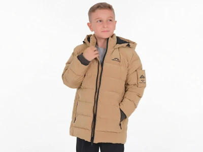 Toptan ROBİN Dağ Baskılı Fermuarlı Cepli Kapşonlu Erkek Mont  - Toptan Çocuk Giyim Beniz Kids