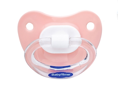 Toptan BABY TİME Damaklı Mat Emzik 0-6 Ay PEMBE - Beniz Bebe