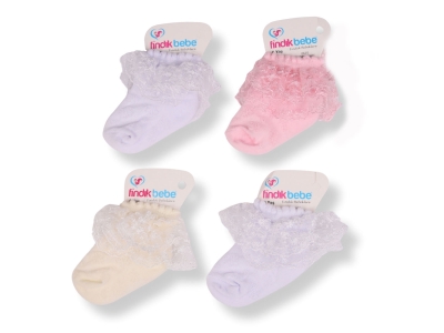 Dantel Detaylı Kız Çorap