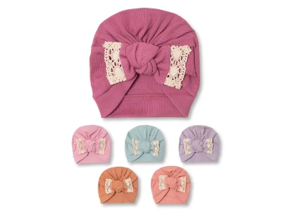 Dantelli Kız Bebe Bone