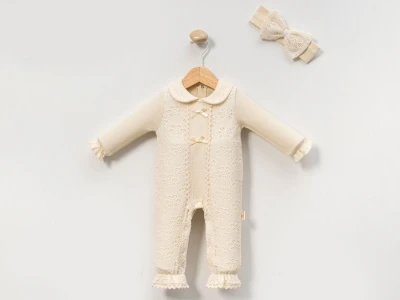 Dantelli Kız Bebe Tulum