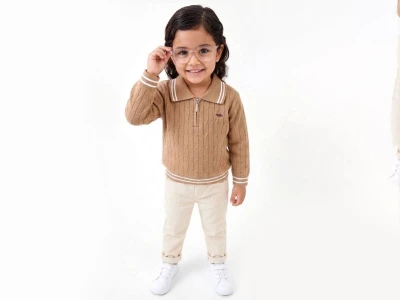 Toptan WEENY KİDS Desenli Erkek Çocuk Takım CAMEL - Beniz Bebe