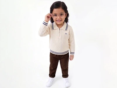 Toptan WEENY KİDS Desenli Erkek Çocuk Takım KREM - Beniz Bebe