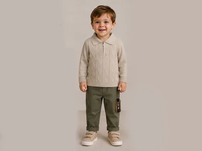 Toptan CANÖZ Desenli Erkek Triko Takım - Toptan Çocuk Giyim Beniz Kids