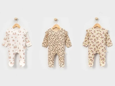 Toptan CAYZEN Desenli Kız Bebek Tulum Set - Toptan Çocuk Giyim Beniz Kids