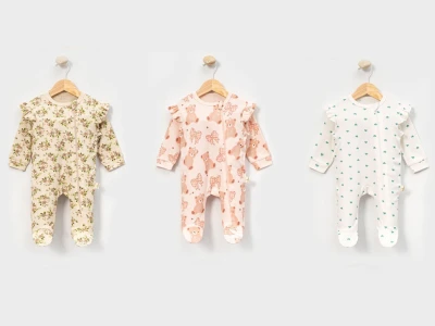 Toptan CAYZEN Desenli Kız Bebek Tulum Set - Toptan Çocuk Giyim Beniz Kids