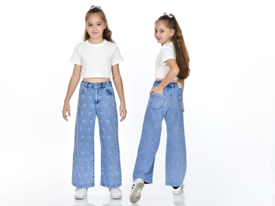 Desenli Kız Kot Pantolon