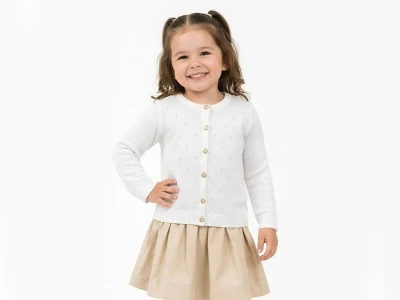 Toptan ÇITIR KİDS Desenli Kız Triko Hırka Model-4 - Beniz Bebe