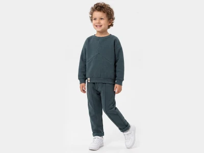 Toptan VOVİDO Dikiş Detaylı Şardonlu 3 İp Erkek Takım - Toptan Çocuk Giyim Beniz Kids