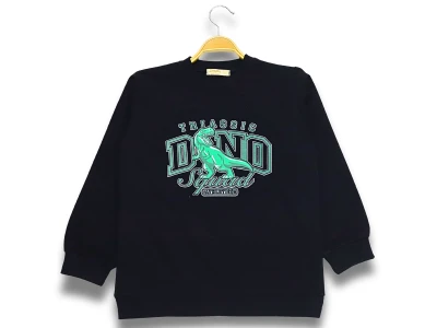 Toptan DIGIDIK KİDS Dino Baskılı 2 İp Erkek Sweat  SİYAH - Beniz Bebe